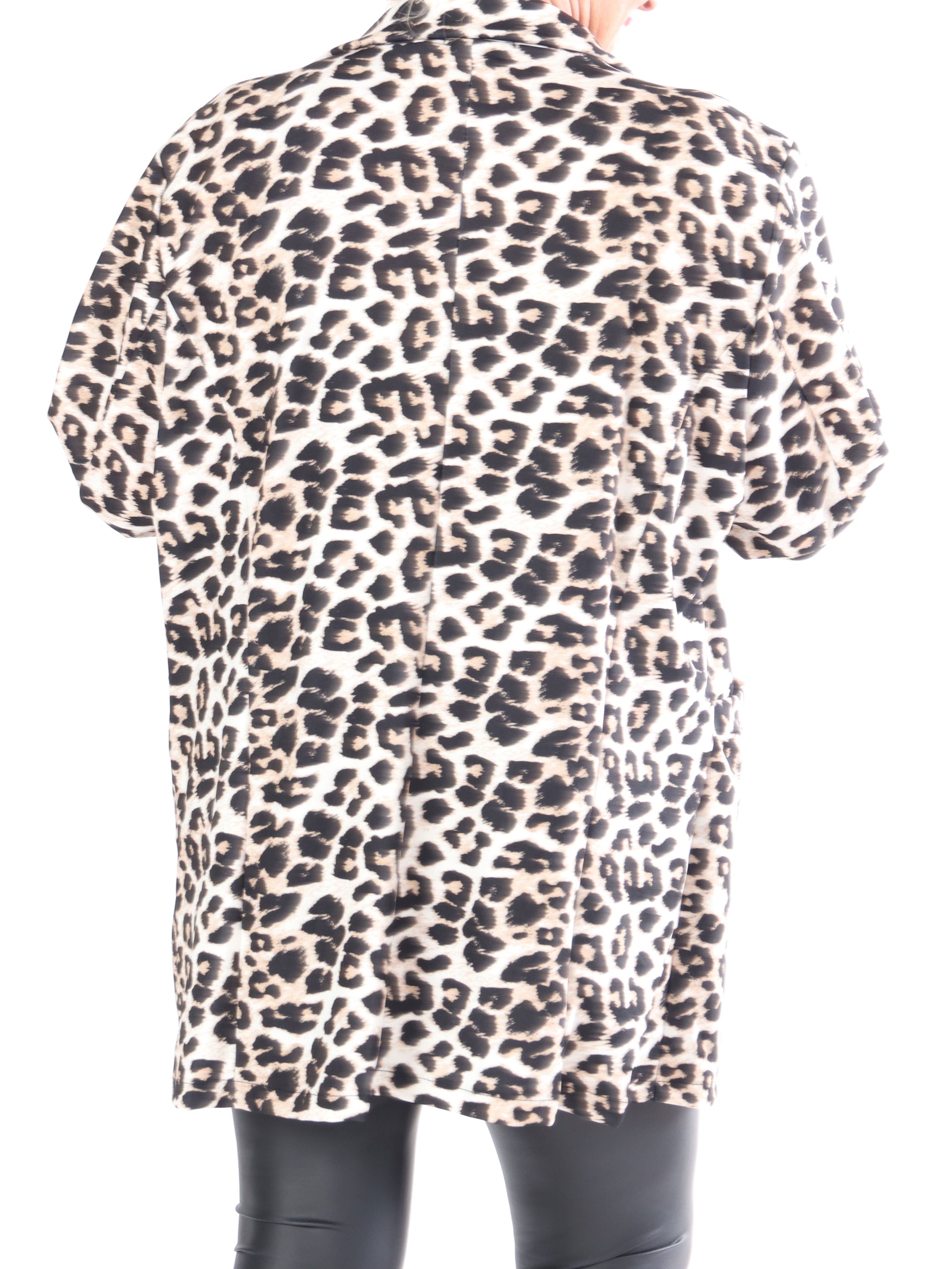 Alberte Leo - Blazer i leopardmönster i stora storlekar - Pink
